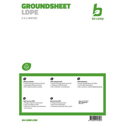 Bo-Camp Groundsheet Tarpaulin Transparent 4x3 Metres