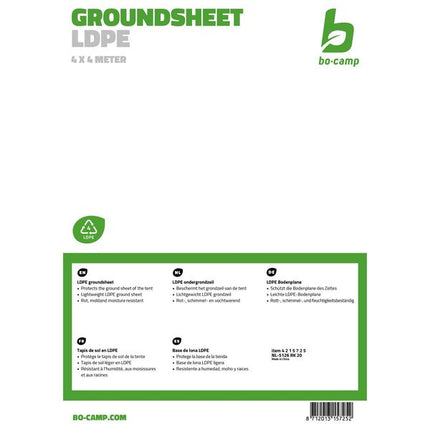 Bo-Camp Groundsheet Tarpaulin Transparent 4x4 Metres