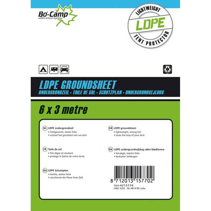 Bo-Camp Groundsheet Tarpaulin Transparent 6x3 Metres