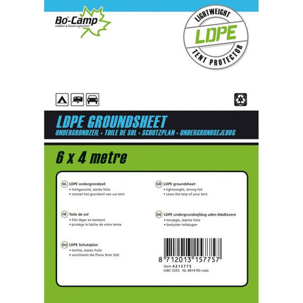 Bo-Camp Groundsheet Tarpaulin Transparent 6x4 Metres