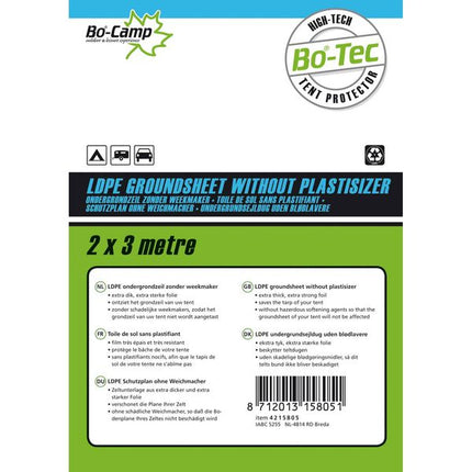 Bo-Camp Groundsheet without Plasticizer Transparent 3x2 Metres