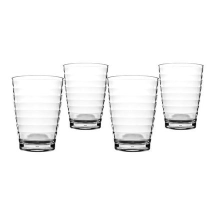 Bo-Camp Lemonade Glass Polycarbonate Ribbed 350 ml 4 Pieces