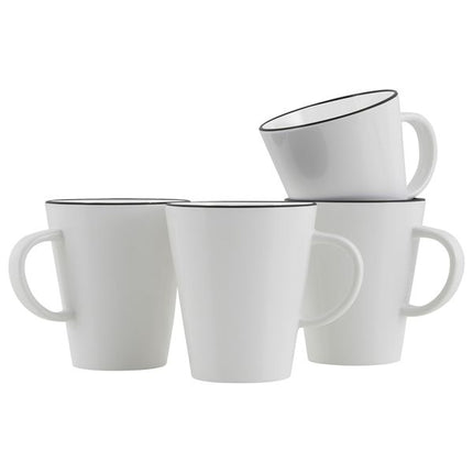 Gimex Linea Line Mug Black 4 Pieces