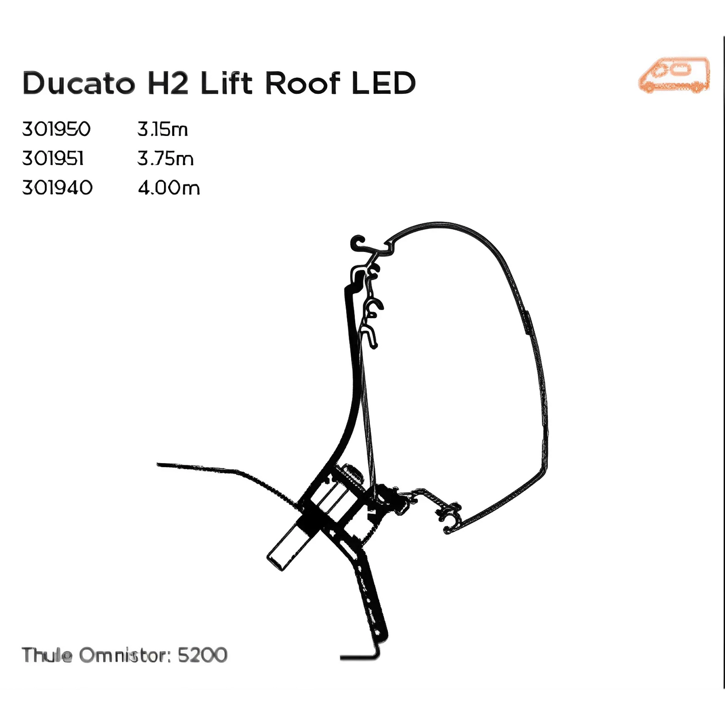 Ducato H2 Lift Roof Adapters