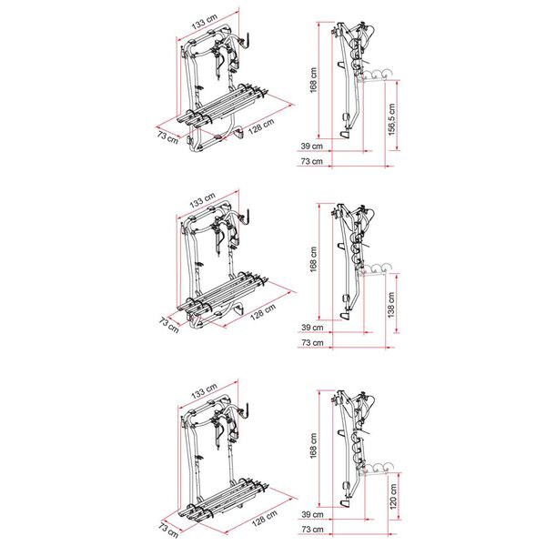 Fiamma Carry-Bike Frame Sprinter 3 Bikes Deep Black - Letang Auto Electrical Vehicle Parts