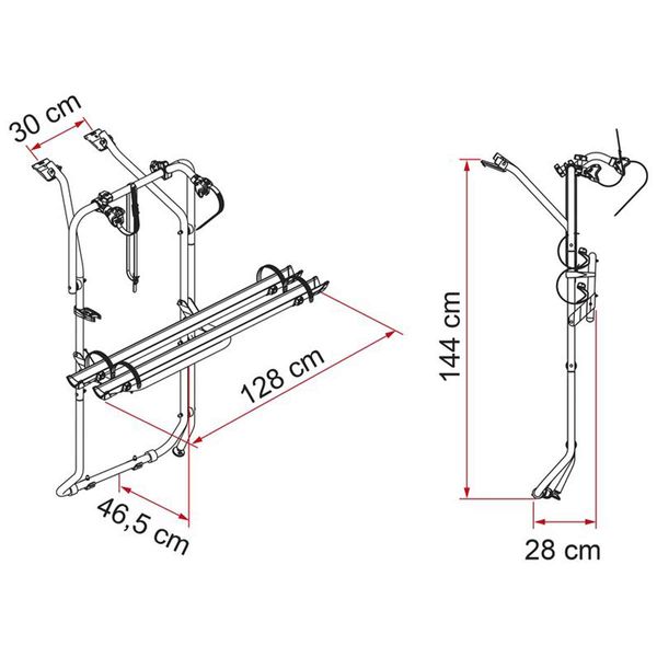 Fiamma Carry-Bike VW T5 D / T6 D Rack Deep Black (02096-79A) - Letang Auto Electrical Vehicle Parts