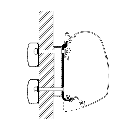 Thule Omnister Wall Mounting Awning Adapters For Dethleffs Globebus. - Letang Auto Electrical Vehicle Parts