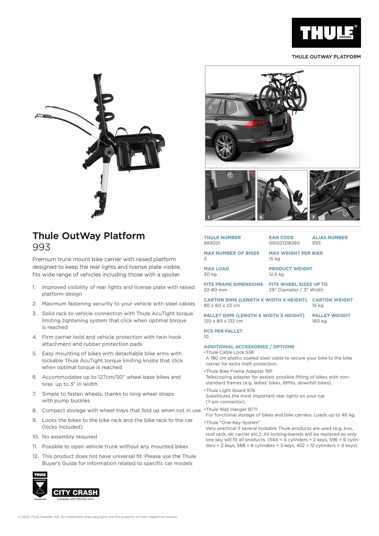 Thule OutWay 2bike Platform - Letang Auto Electrical Vehicle Parts