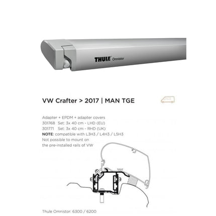 Thule 6300 Campervan Awning Wind-Out | Installation Available | Motorhome & Van