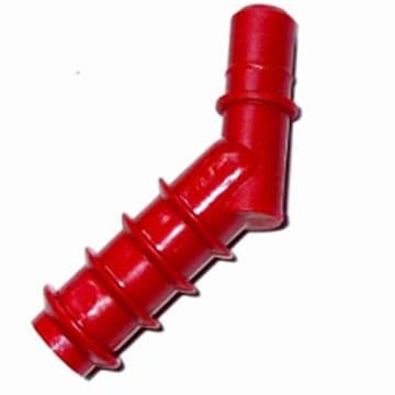 Durable plastic 1/2 hosetail angled fitting for water systems RED
