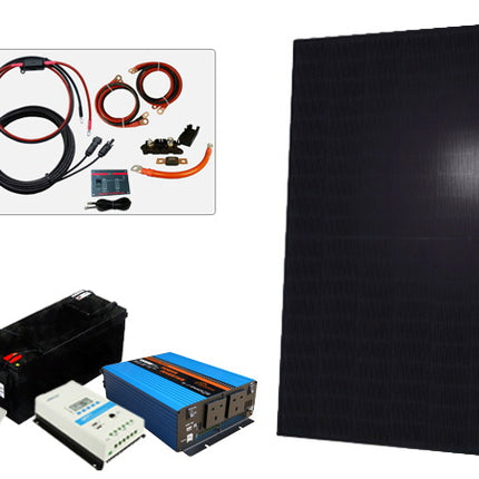 420W - 12V Off Grid Solar Kit - Power Inverter (Including Batteries)