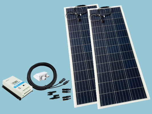 300W ETFE Flexible Solar Slimline - Narrowboat Kit