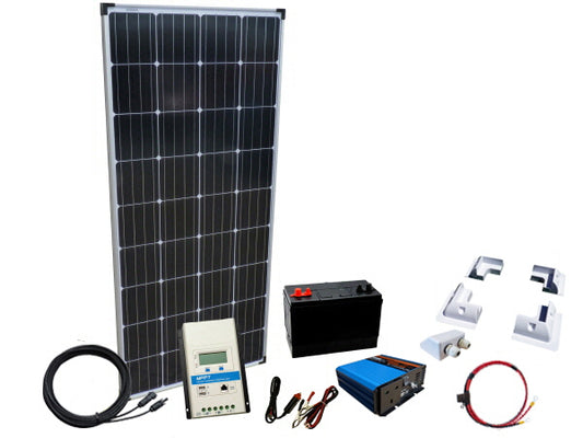 60W - 12V Off Grid Solar Kit - Power Inverter (Including Batteries)