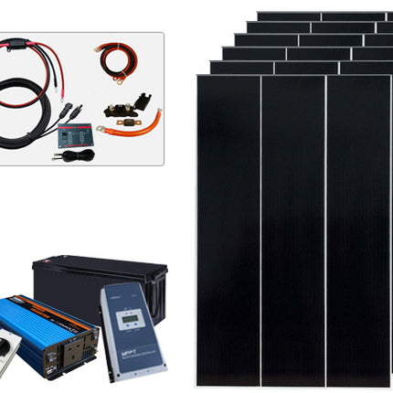 780W - 12V Off Grid Solar Kit - Power Inverter (Including Batteries)