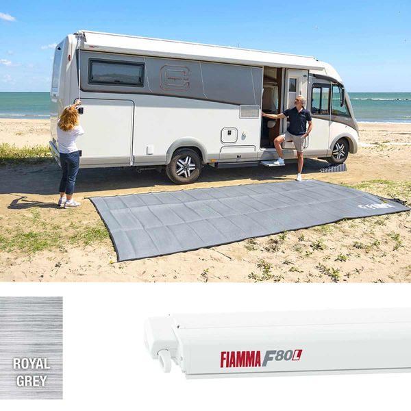 Fiamma F80L 450 Awning Polar White - Royal Grey Fabric (07840G03R)