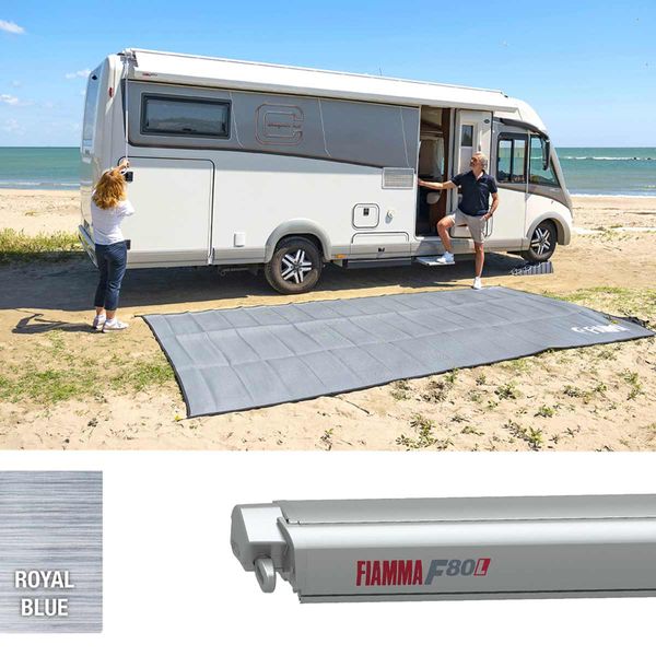 Fiamma F80L 450 Awning Titanium - Royal Blue Fabric (07842G03Q)