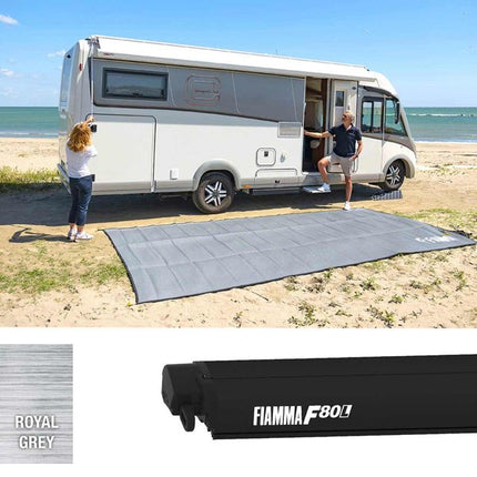 Fiamma F80L 550 Awning Deep Black - Royal Grey Fabric (07841L03R)