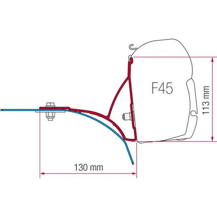 Fiamma F45s/F70 Kit for Ducato with Roof Rack (98655-485)