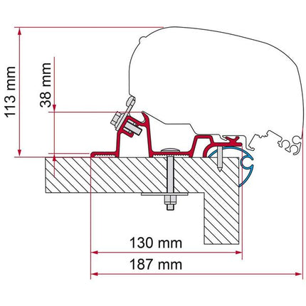 Fiamma F80L Adapter Caravan Standard 450 (98655Z183)