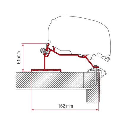 Fiamma F65/F80 Adapter Kit Caravan Roof 550 (98655Z075)