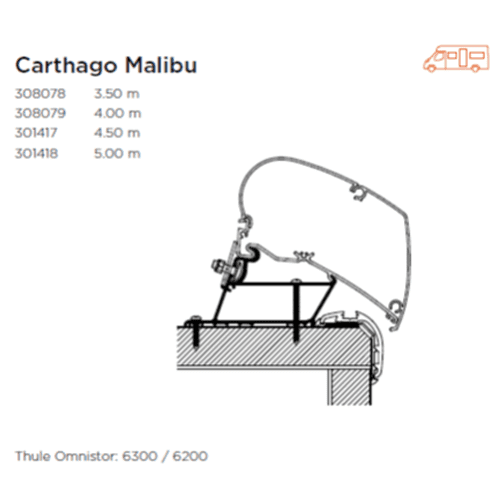 Thule Awning Adapter For Carthago Malibu 2021 and Fendt 2022 Motorhome
