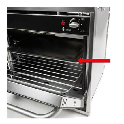 CAN FO5010 oven, rectangular heat-resistant tray designed to catch spills and grease.