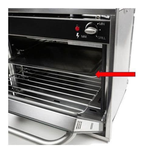  CAN FO5010 oven, rectangular heat-resistant tray designed to catch spills and grease.