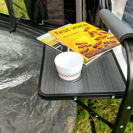 Olpro Directors Chair with side table Grey & Charcoal