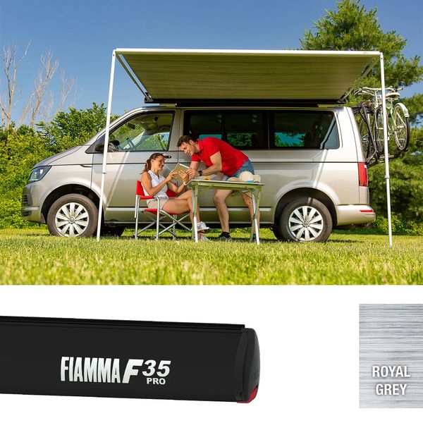 Fiamma Deep Black F35 Pro 260 Royal Grey Fabric