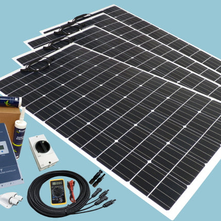 800W Flexible ETFE Solar Narrowboat Kit 12V or 24V
