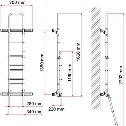 Fiamma Kit for Deluxe DJ Ladder on VW Crafter >17 Black (08991-01A)