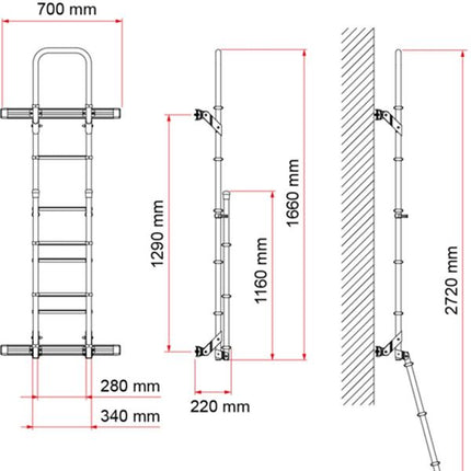 Fiamma Kit for Deluxe DJ Ladder on Transit >14 Black (08991-02A)