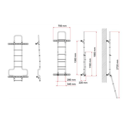 Fiamma Kit Bars Deluxe DJ Deep Black Sprinter and Crafter (08991-03A)