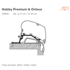 Roof Adapter For Hobby Caravan Premium/Ontour (2 x 27cm + 2 x 50cm)