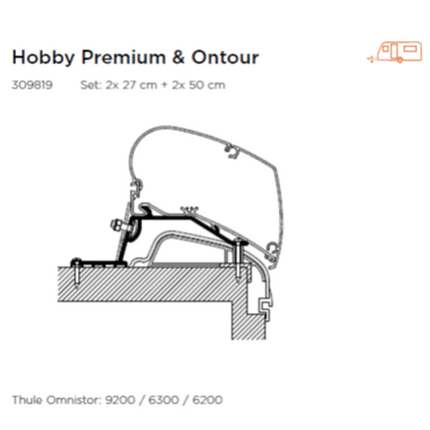 Thule Roof Mounting Adapter for Hobby Caravan.
