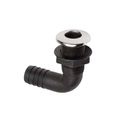 Can 90° Plastic Skin Fitting & Stainless Steel Cap (1-1/8" Hose Tail)