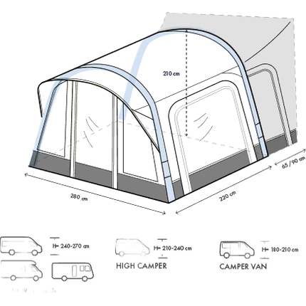 Westfield Zodiac Vehicle Connector (240 – 270cm : high)