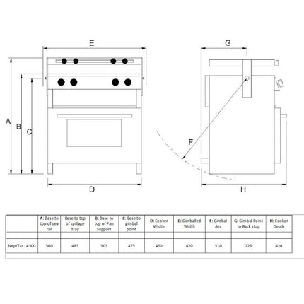 Voyager 4500 2 Burner, Oven & Grill Cooker