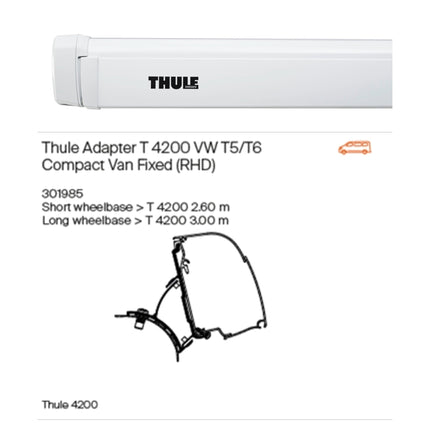 Thule 4200 Anthracite Motorhome Awnings & Vehicle Spec Adapters
