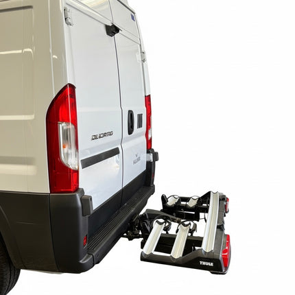 Thule VeloSwing Towbar Bike Rack easily swings to the side to give you full access 