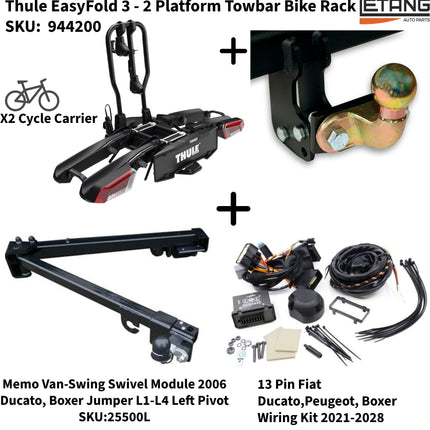 Thule easyfold 3 + Memo Van swing Bicycle Rack Ducato Boxer Jumper
