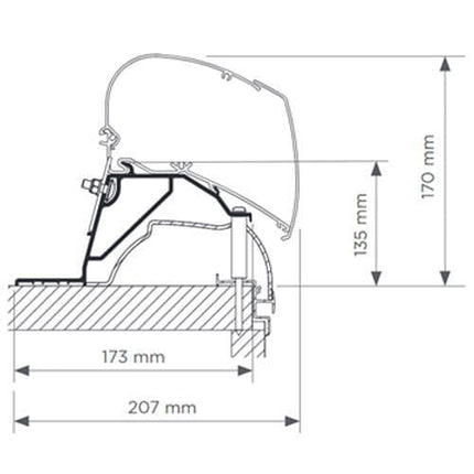 Thule Roof Mounting Adapter for Hobby Caravan.