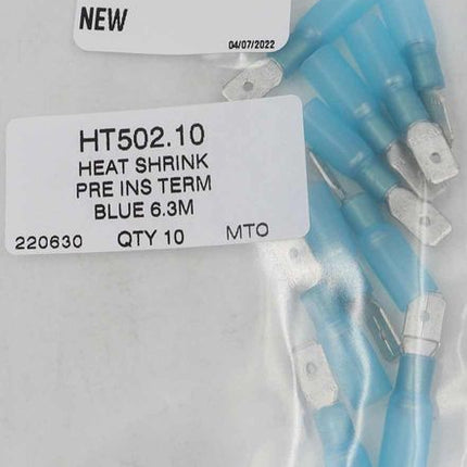 AMC Blue Heat Shrink Male Spade Terminal (6.3mm x 0.8mm / 10 Pack)