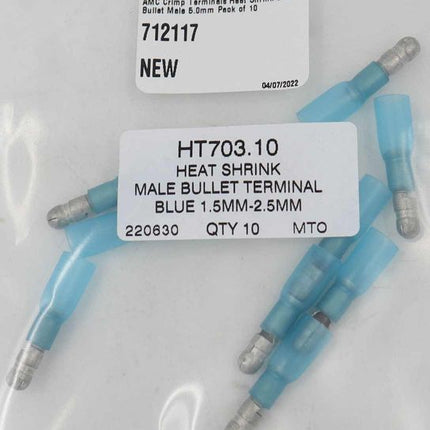 AMC Blue Heat Shrink Male Bullet Terminal (5.0mm / 10 Pack)