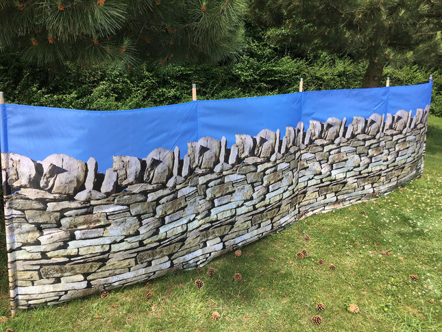Olpro Stone Wall 5 Pole Windbreak (Wooden Poles)