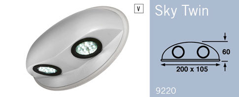 Motorhome Frilight Sky Twin MR11 LED Spotlight – White | 12V
