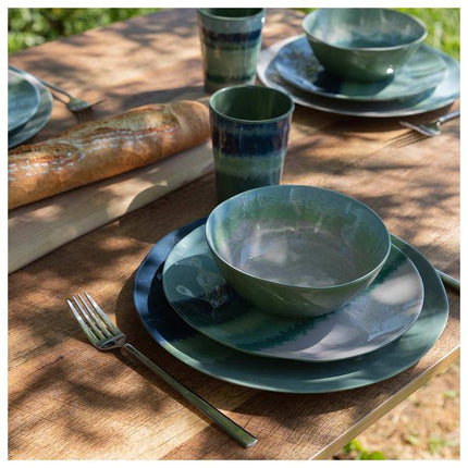 Bo-Camp Tableware Set Halo Blue/Green 12-Piece