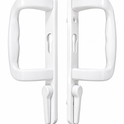 AG UPVC Inline Patio Door Handle With Fuhr Lock & Keyhole White