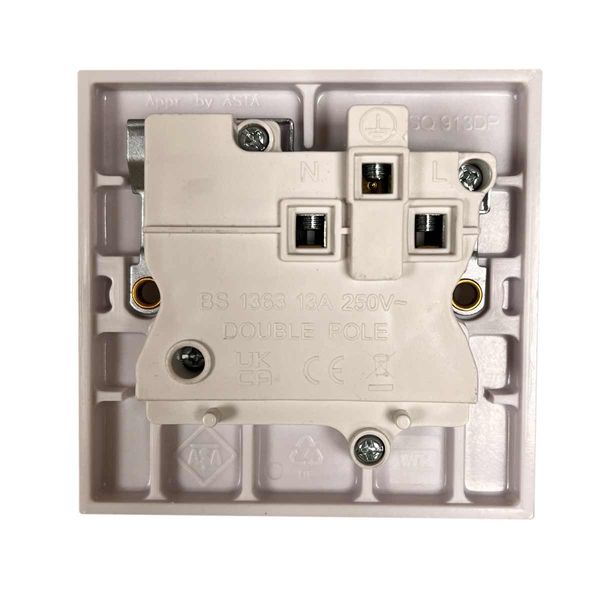 Square Edged Single Switched Socket White
