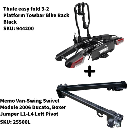 Thule easyfold 3 + Memo Van swing Bicycle Rack Ducato Boxer Jumper